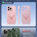 FNTCASE for iPhone 13 Pro Case with 360 Spin Magnetic Stand Pink | Compatible with Magsafe,Screen Protector,Full Camera Protection,Translucent Matte Military Grade Shockproof Phone Cover