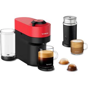 Nespresso Vertuo Pop+ Coffee and Espresso Maker by Breville with Milk Frother, Spicy Red