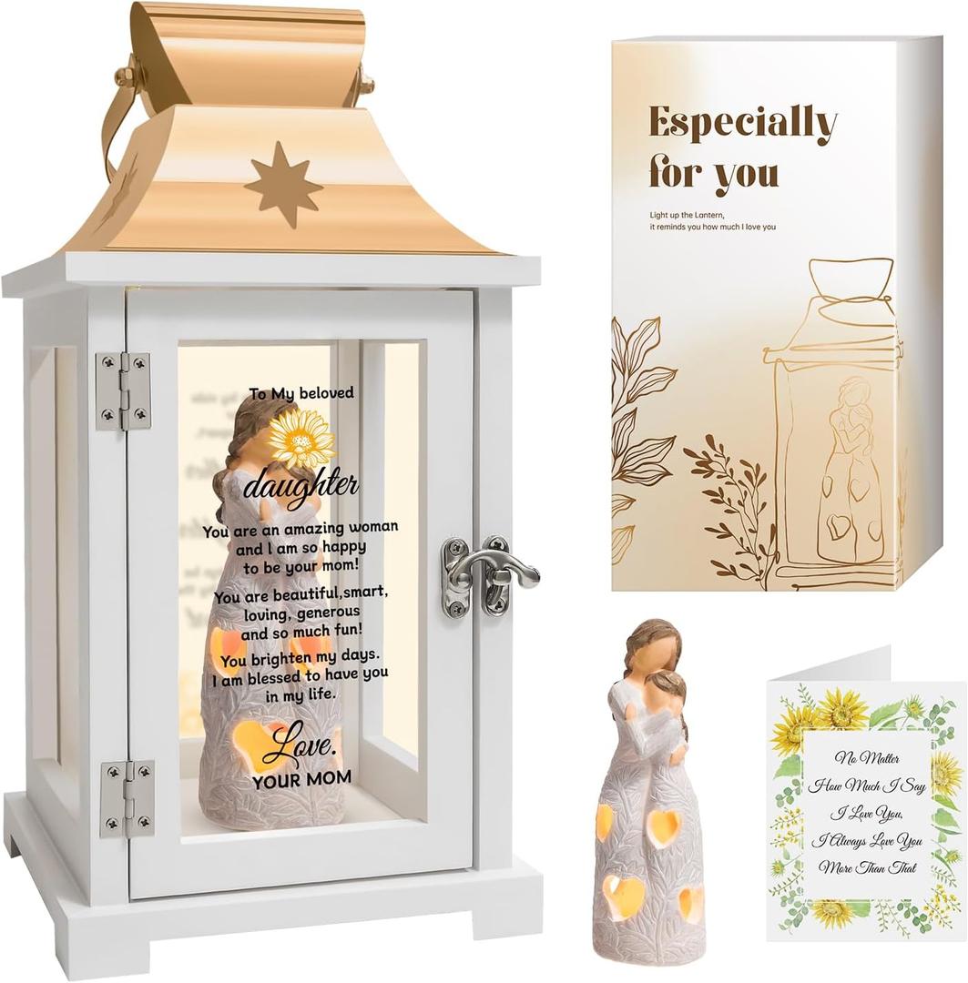 Daughter Gifts from Mom Mothers Day Gifts for Daughter, Mother Daughter Lantern Unique Christmas Birthday Gifts for Daughter, Grown Daughter Gift Ideas for Mother's Day, Graduation, Thanksgiving (To My Beloved Daughter)
