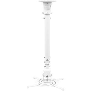 Full Motion Universal Ceiling Projector Mount Bracket with Adjustable Height and Extendable Arms Rotating Swivel Mount for Home and Office Projector (White)