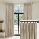 Linen Pinch Pleated Curtains Blackout 100% Black Out Curtains 84 Inches Long 2 Panels with Hooks, Thermal Insulated Pinch Pleat Drapes for Bedroom, 40Wx84L, Grey Beige