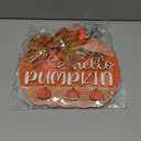 Christmas Wreath Sign for Front Door, 12 Inch Merry Christmas Welcome Hanging Decor with Bow, Rustic Farmhouse Holiday Door Hanger for Porch, Wall, Indoor Outdoor (Color-Pumpkin-D)