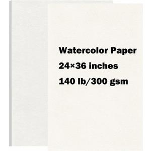 15 Sheets Large Watercolor Paper 140LB/300GSM Cotton Drawing Paper 24 x 36, Texture Blank Painting Paper for Student Artists School Studio Craft DIY