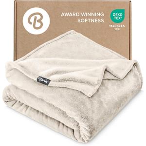 Bare Home Fleece Blanket - King Size - Ultra-Soft Lightweight for Bed, Sofa, and Couch - Luxury Microplush - Cozy Warm Blanket (King, Vanilla)