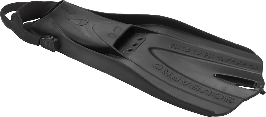 SCUBAPRO GO Travel Scuba Diving Fin for Snorkeling and Swimming, Open Heel Strap (3X-Small, Black)