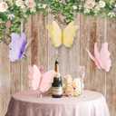SUNBEAUTY Butterfly Party Decorations Hanging Butterfly Decorations 6Pcs Crepe Paper Garden 3D Butterflies Decor Pastel Paper Butterflies Decoration for Wedding Baby Shower Birthday Party Room Decor