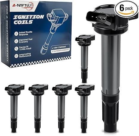 Ignition Coils Spark Plugs for Toyota Sienna Avalon Camry Highlander RAV4 Lexus RX350 IS350 ES350 2007 2008 2009 2010 2011 2012 2013 2014 2015 coil Packs Spark Plugs 3.5 V6 Replaces# UF487, 6Pack