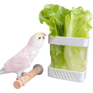 Bird Parrot Feeder with Stand, Plastic Pet Feeder for Multiple Pets, Durable Vegetable Rack, Hanging Baskets for Bird, Rabbit, Hamster Cage Decoration