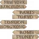 Beistle Around The World Street Sign Cutouts Pack of 2, 3.75" x 23.75"