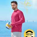 Men's Long Sleeve Sun Protection Swim Shirts UPF 50+ Rash Guard Quick Dry Lightweight Fishing Shirts for Beach Summer (Medium)