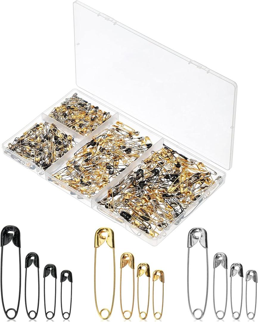 Mr. Pen Assorted Safety Pins - 600 Pack, Small & Large Sizes, Assorted Colors, Ideal for Clothes