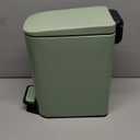 TIPGO Slim Bathroom Trash Can with Lid Soft Close, 6 Liter / 1.6 Gallon Stainless Steel Garbage Can with Removable Inner Bucket, Step Pedal, Small Trash Cans for Bedroom, Office, Kitchen (Green)