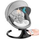 Electric Baby Swing for Infants, Baby Rocker, Portable Baby Swing with 5 Speeds, 10 Lullabies Music Remote Control Indoor & Outdoor Use