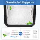 Aeitto Nugget Ice Maker Countertop, 55lbs/Day, Large Capacity Chewable Ice Maker, Rapid Ice Release in 5 Mins, Self-Cleaning with Stainless Steel Housing Ice Machine for Home Office and Party, Silver