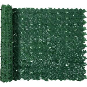 Jinwu Artificial Ivy Privacy Fence Screen, 39.4x157.5 Inch Artificial Faux Ivy Hedge, Expandable Faux Privacy Fence with 80 pcs Zip Ties Decoration for Wall Screen, Outdoor Garden, Wedding Decor