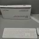 Wireless Keyboard and Mouse Combo, Full Size Silent Ergonomic Keyboard and Mouse, Long Battery Life, Optical Mouse, 2.4G Lag-Free Cordless Mice Keyboard for Computer, Mac, Laptop, PC, Windows(White)