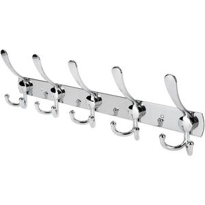 PEKMAR Stainless Steel 5 Hooks Wall Mount Coat Hook Towel Coat Hat Door Hanger Rack,one Set