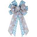 YKW Golf Burlap Bow for Wreaths 11.42" x 20.87", Golf Ball & Club Linen Door Decoration, Rustic Sports Home Decor, Gift for Golfers, Outdoor Pattern Wall Hanger