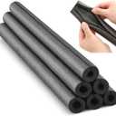 Amylove 6 Pcs 2 Feet Foam Pipe Insulation Foam Tube Insulating Water Pipe Pool Swim Noodles Pre Slit Heat Preservation Pipes Covers for Tubing Outdoor Winter Freeze Protection(Black, 1/2 Inch)