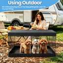 PEEKABOO Black Dog Playpen 24" H, 8-Panel 24" W with Top and Bottom Covers