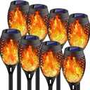 Swingers Solar Lights Outdoor,Solar Torch Lights with Flickering Flame,Waterproof Outdoor Garden Lights for Outside Patio Pathway Yard Decorations(8, Yellow)