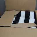 Outdoor/Indoor Wicker Seat Cushions All Weather 19 x 19 inches Outdoor Chair Pads,Black White,Set of 2 (Wicker Cushions)