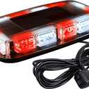 ASPL 48LED Roof Top Strobe Lights, High Visibility Emergency Safety Warning LED Mini Strobe Light bar with Magnetic Base for 12-24V Snow Plow, Trucks, Construction Vehicles (Red/White)