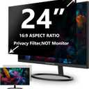 24 Inches Privacy Screen Filter for Computer 16:9 Widescreen Monitor | Privacy Shield | Anti Glare & Blue Light Filter | UV & Eye Protection | Anti Spy | Anti-Scratch Protector Film