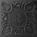 Art3dwallpanels 12 Pack Drop Ceiling Tiles, 24 x 24 Inch High Grade PVC 3D Wall Panels Vintage Flower Pattern for Interior Wall Decor, Fire Rated, Waterproof, Black