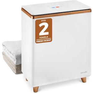 SereneLife Luxury Rectangle Towel Warmer - Spa & Bathroom Heater with Custom Fragrance, Auto Shut-Off, Fits 2 large Towels, Blankets, Bathrobes, PJ's - Perfect Gift for Him & Her (Rose Gold)