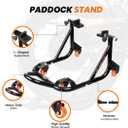 Grand Pitstop Universal Adjustable Rear Paddock Stand for Motorcycle with Swingarm Rest (360 Dismantable, Black, Motorcycle Weight Up to 500 lbs/ 226 Kgs)