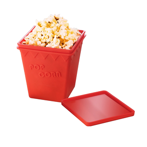 Microwave Popcorn Popper | Replaces Microwave Popcorn Bags | Healthy Air Popped Popcorn - No Oil Needed | BPA Free Premium European Grade Silicone Popcorn Maker by Cestari Kitchen (Red Makes 8 Cups)