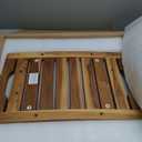 18" Standard Teak Shower Bench with Shelf & Handle - Waterproof, Non-Slip Bath Stool, 300 lbs Capacity - Fits Standard Tubs/Showers & Outdoor Use (Patented)