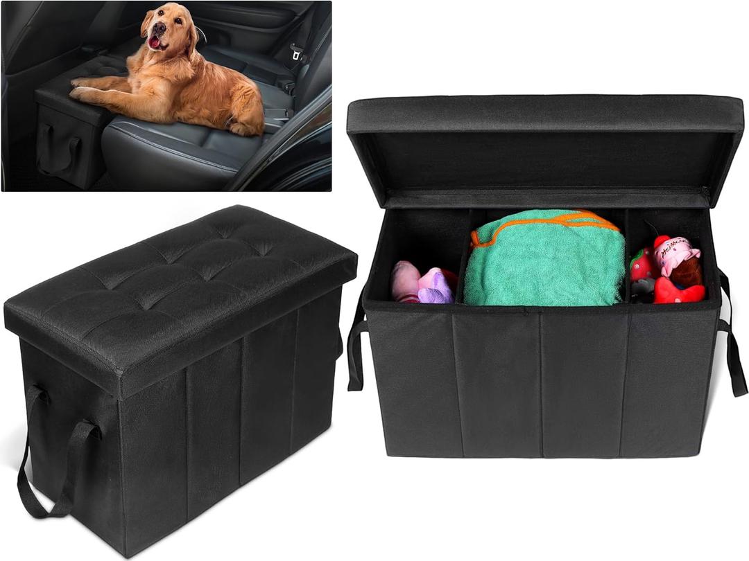 Car Back Seat Extender for Dogs up to 300lbs Car Seat Extender Back and Front Gap Filler with Storage Prevent Your Dogs from Falling Off(2 Pack)