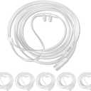5 Pack Soft Nasal Oxygen Cannula for Adult - 7 Feet, Standard Connector, Kink Resistant, Lightweight Tubing for Comfortable Oxygen Delivery, Green