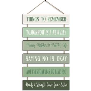 Pinkunn Inspirational Wall Art Positive Quotes Wall Decor Cute Preppy Wooden Room Sign Uplifting Encouragement Gifts for Motivational Art for Home Bedroom (Sage Green)