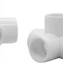 1-1/2 Tee PVC Fitting 4 Way Elbow Connector, Furniture Grade 90 Degree Elbow Side Outlet, PVC Corner Fittings for Building Furniture Greenhouse Shed Pipe Fittings Tent Connection (Pack of 8)