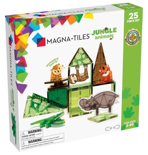 MAGNA-TILES Jungle Animals 25-Piece Magnetic Construction Set, The ORIGINAL Magnetic Building Brand