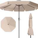 12FT Patio Umbrella Table Market Umbrella w/Crank Outdoor Umbrellas for Garden, Deck, Backyard, Pool and Beach, Beige