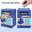 GuDoQi Piggy Bank for Boys Electronic Coin Money Bank Toy for 3 4 5 6 7 8 9 10 Year Old Children, Mini ATM Cash Coin Saving Box for Birthday Gifts Kids Age 3-10, Navy