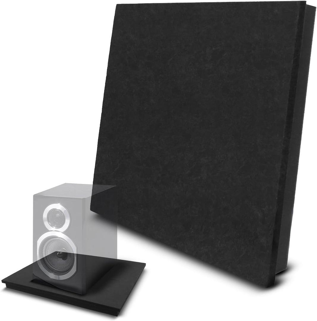 Pyle Sound Dampening Speaker Riser Foam - Audio Acoustic Noise Isolation Platform Pads Recoil Stabilizer w/ Rubber Base Pad For Studio Monitor, Subwoofer, Loudspeakers PSI12 (22.5 x 17.8 x 1.8 Inch)