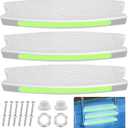 3 Pack Replacement Swimming Pool Ladder Steps for Inground Pools,18'' Heavy-Duty Plastic Molded White Ladder Rung with 1.9'' Rubber Bumper Cap and Stainless Steel Escutcheon Plates