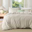 Bedsure Duvet Cover King Size - Soft Double Brushed Bedding Set for Kids & Adults, Zipper Closure, 3 Pieces, Includes 1 Duvet Cover (104"x90") & 2 Pillow Shams, NO Comforter, Linen