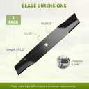 AM137324 Lawn Mower High Lift Blade, Compatible with John Dee re 38 Inch Deck 116H LX172 LX176 LT150 STX38 GT242 Sabre 1538H Lawn Tractors, Replace AM141041, 2 Blades