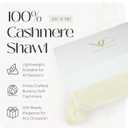 Velanio Cashmere 100% Cashmere Knitted Wrap Pashmina Shawl Extra Large Scarf Stole for Women Travel (White)