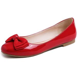 Feversole Women's Round Toe Cute Bow Trim Ballet Flats 8.5 39