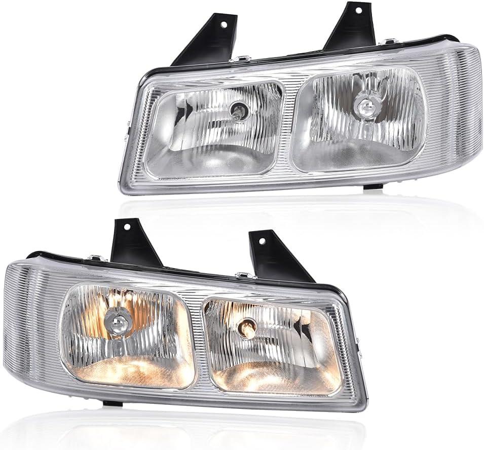 Headlights w/Bulbs Fit Chevy Express 1500 2003-2014/2500 3500 2003-2021