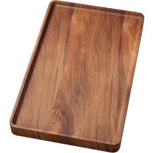 VERTORGAN Acacia Wood Serving Tray,15.8x9.8 Inch Decorative Trays Platter for Coffee Table,Living Room,Bar,Party,Mini Charcuterie Boards Cheese Board,Home Decor