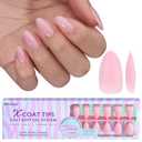 BTArtbox XCOATTIPS Natural Nail Tips Matte -Short Almond Press On Nails Pink, Long Lasting Soft Gel Nails False Nail, Soak Off Acrylic Fake Nails Extensions for Nail Art DIY