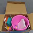 5'' Inch Sand Beach Buckets Pail with Shovels,Water Bucket for Beach Fun Great Summer Party Accessory with Postcards Ribbons Set